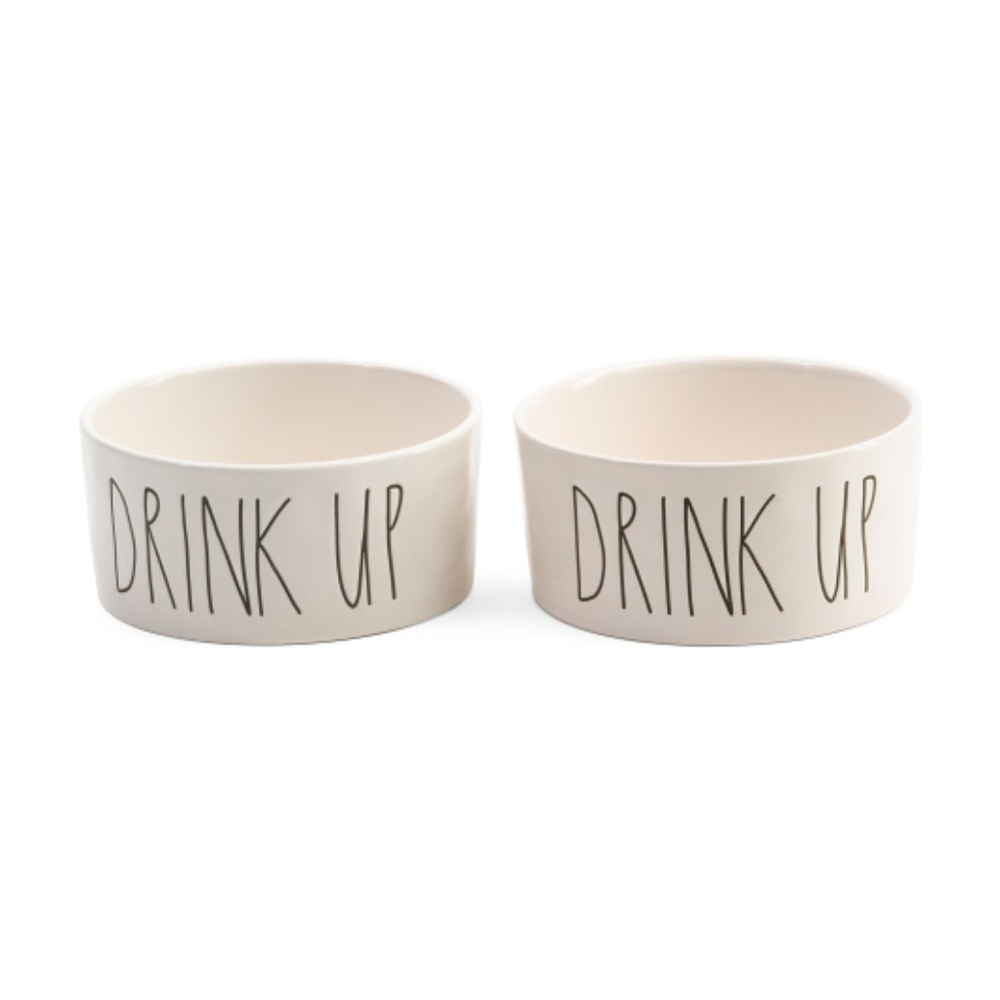 RAE DUNN Drink Up Pet Bowl